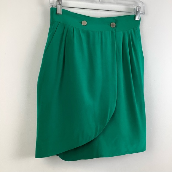 Rag & Bone Silk Tulip Skirt in Kelly Green - Picture 3 of 6